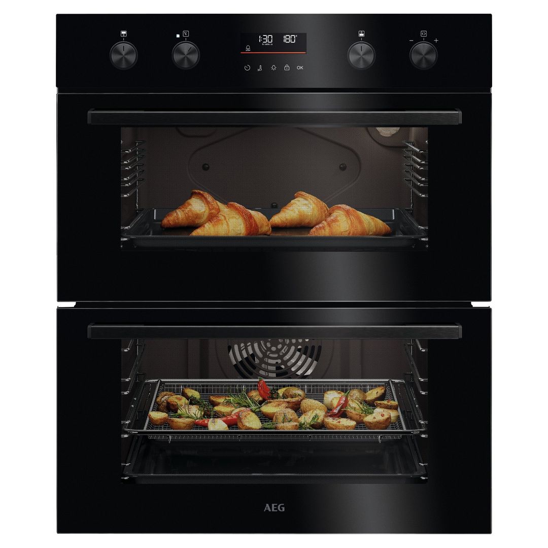 AEG OU5CU40K Electric Built-under Double Oven - Black, Black - Image 1