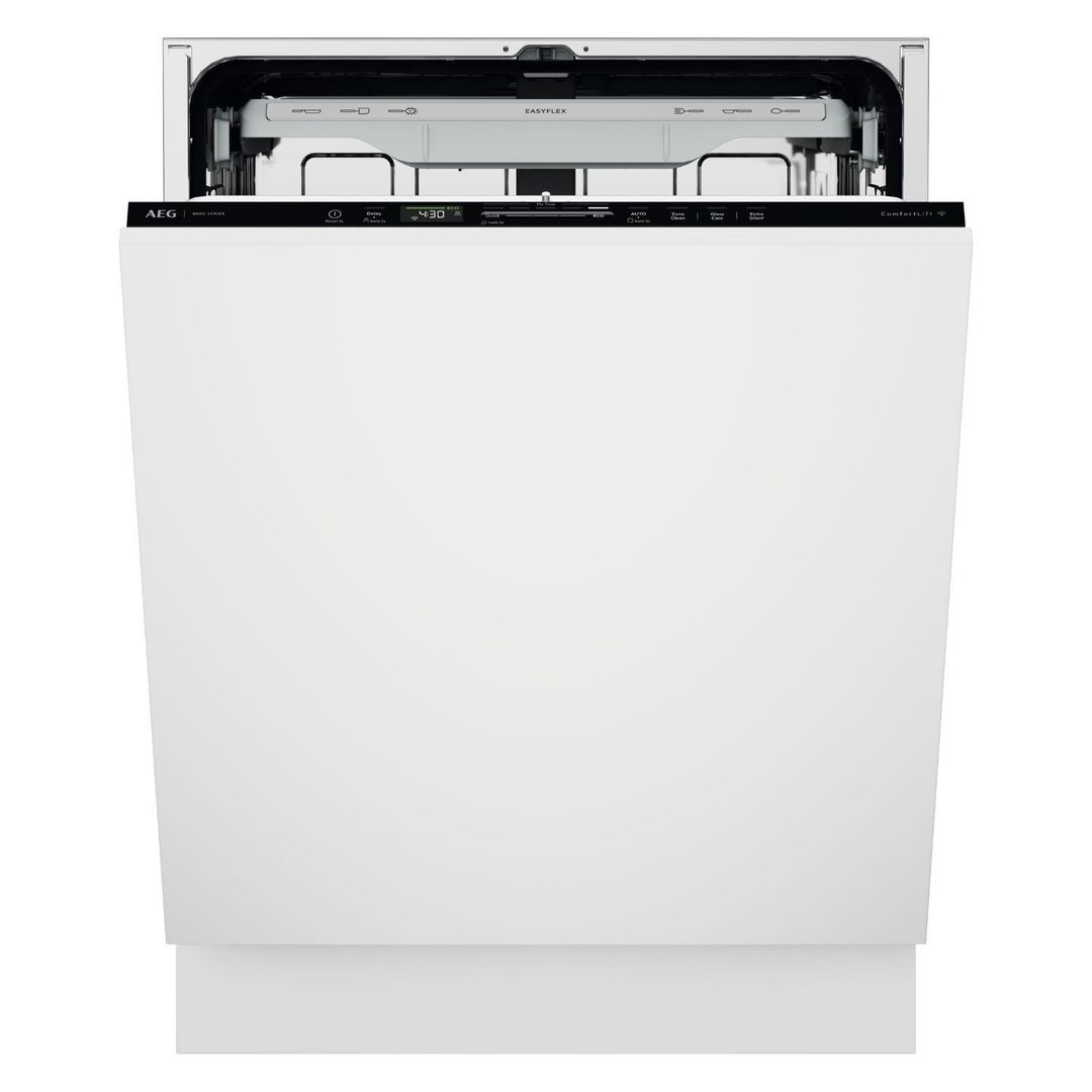 AEG SatelliteClean Pro Comfort Lift GI8200X5TN Full-size Fully Integrated Dishwasher, White - Image 1