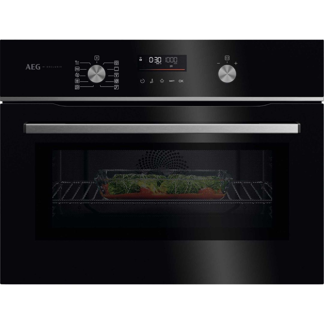 AEG GK6NK40FB 60cm Series 6000 Built In Combi Microwave For Tall Housing - BLACK - Image 1
