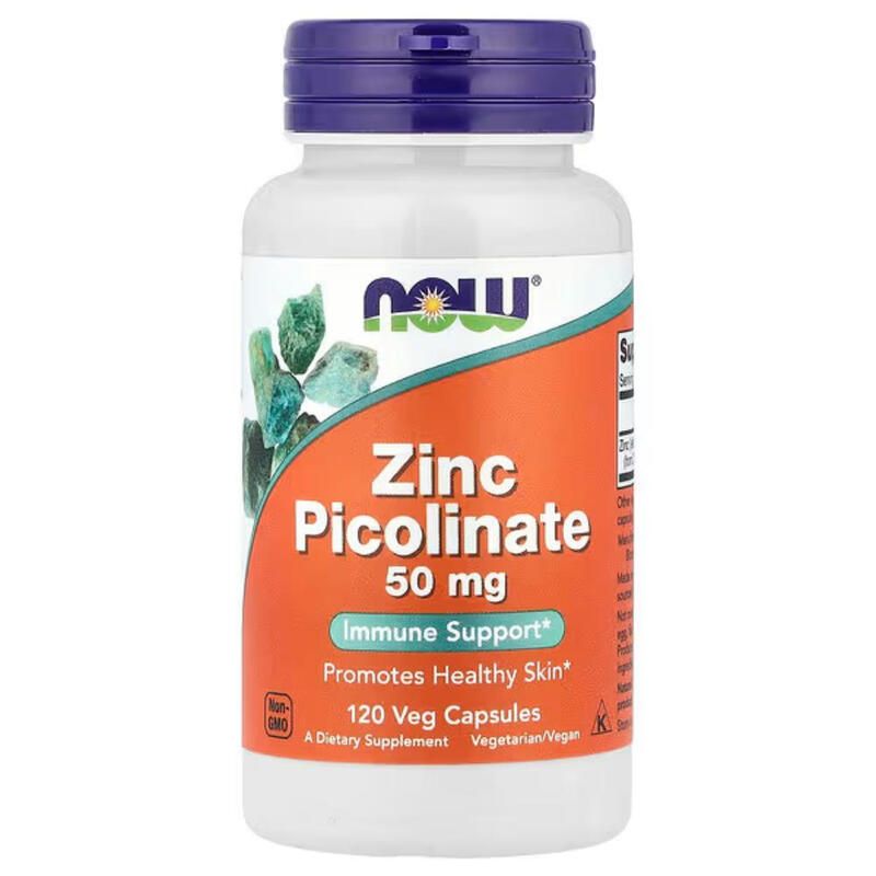 NOW Foods Zinc Picolinate Immune Support Veg Capsules - Image 1