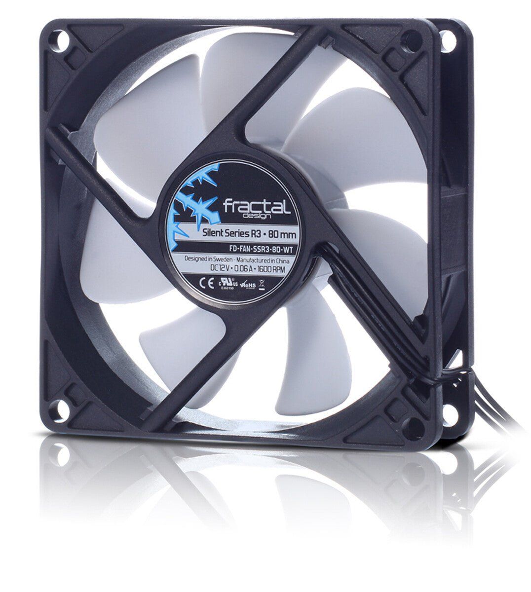 Fractal Design Silent Series R3 80 mm Computer case Fan 8 cm Black. Wh - Image 1