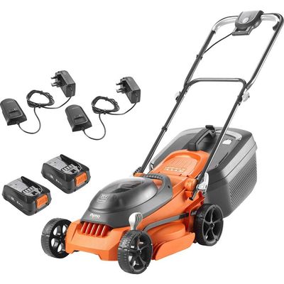 FLYMO EasiStore 340R Cordless Rotary Lawn Mower - Black & Orange