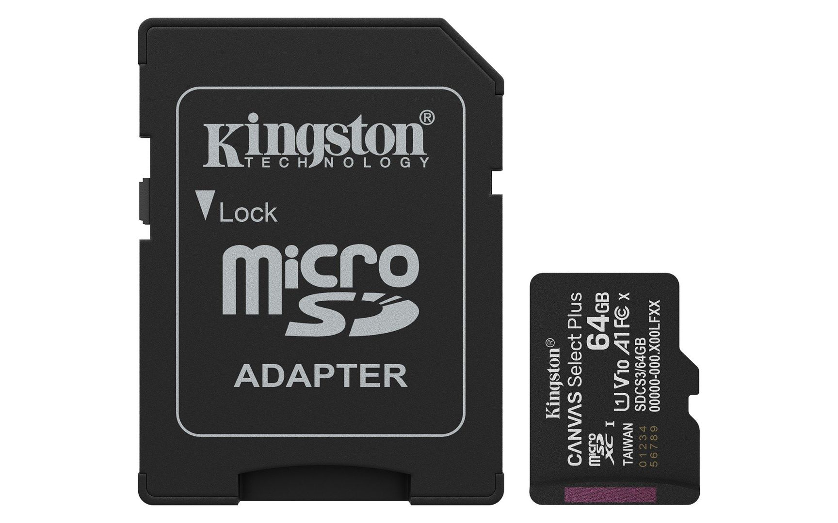 Kingston Technology 64GB microSDXC Canvas Select Plus Gen3 100MB/s A1 Card + Adapter - Image 1