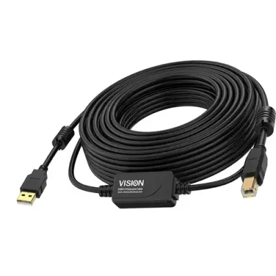 Vision TC 10MUSB+/BL/2 USB cable USB 2.0 10 m USB A USB B 0.48 Gbit/s Black