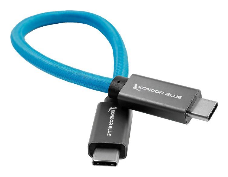 Kondor Blue KB-USBC USB cable USB 3.2 Gen 2x2 0.215 m Black. Blue - Image 1