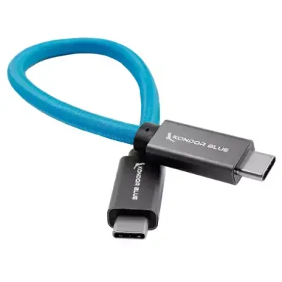 Kondor Blue KB-USBC USB cable USB 3.2 Gen 2x2 0.215 m Black. Blue - Thumbnail 2