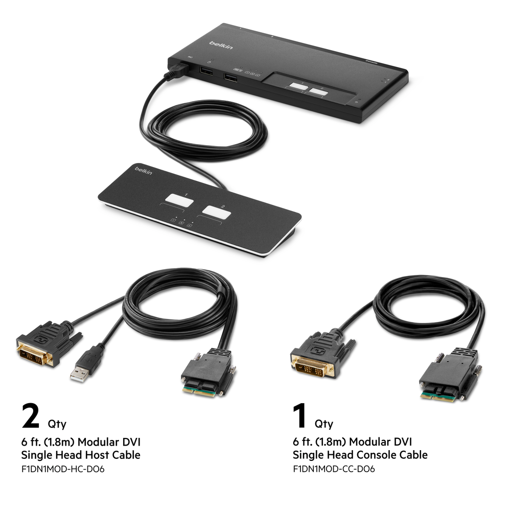 Belkin F1DN102MOD-DD-4 KVM switch Black - Image 1