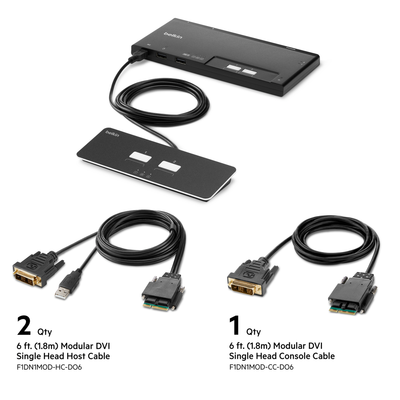 Belkin F1DN102MOD-DD-4 KVM switch Black