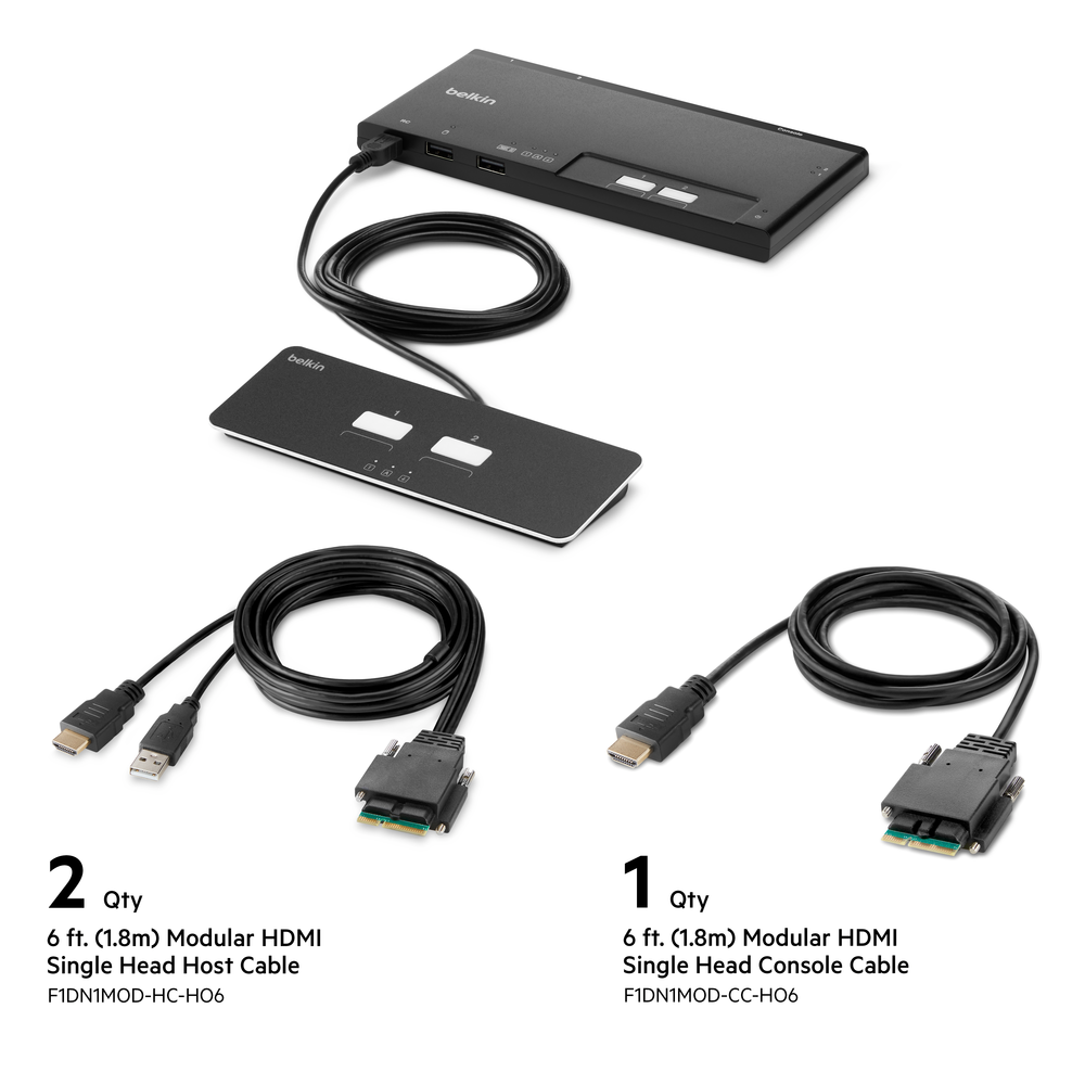 Belkin F1DN102MOD-HH-4 KVM switch Black - Image 1