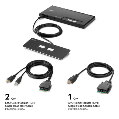 Belkin F1DN102MOD-HH-4 KVM switch Black