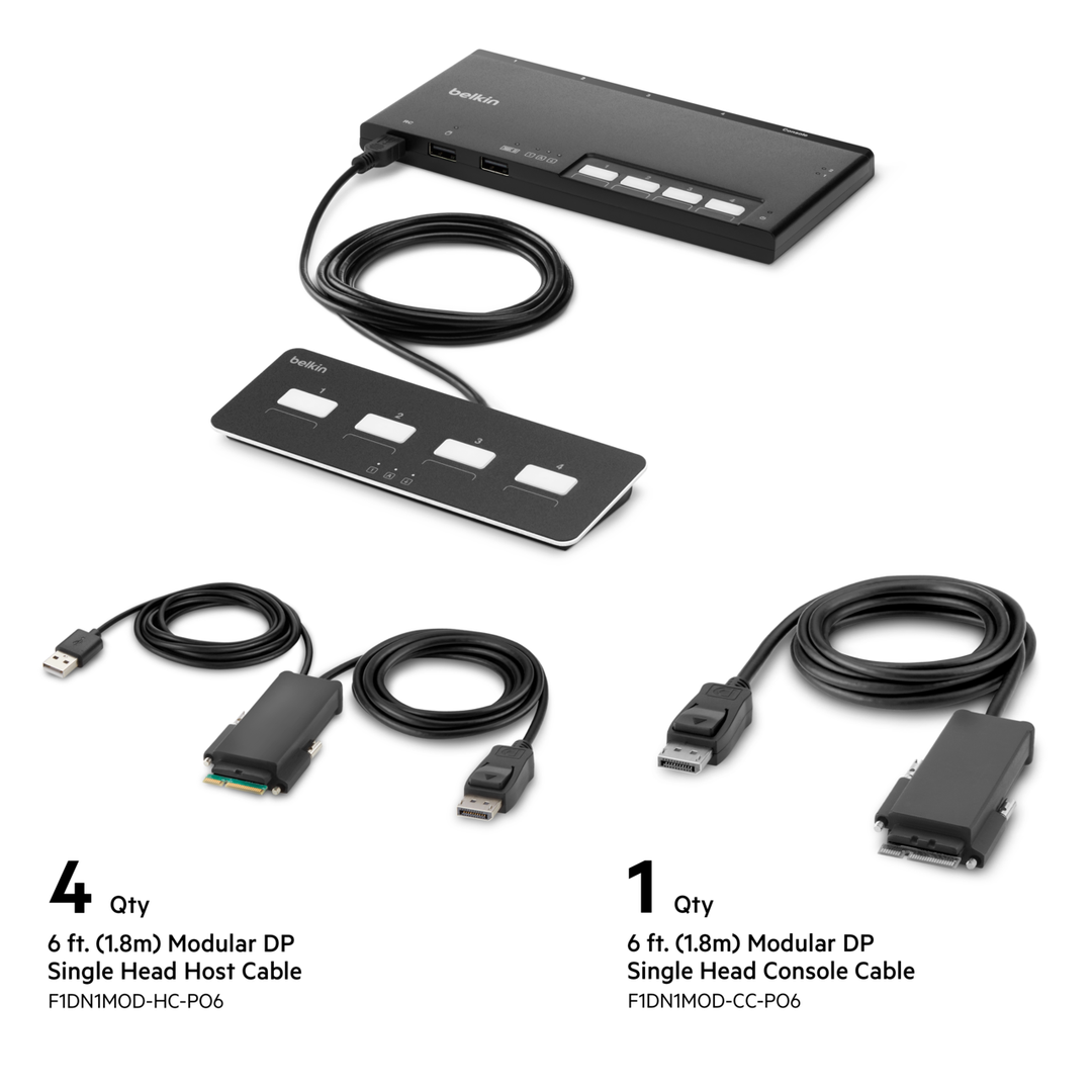 Belkin F1DN104MOD-PP-4 KVM switch Black - Image 1