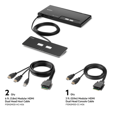 Belkin F1DN202MOD-HH-4 KVM switch Black
