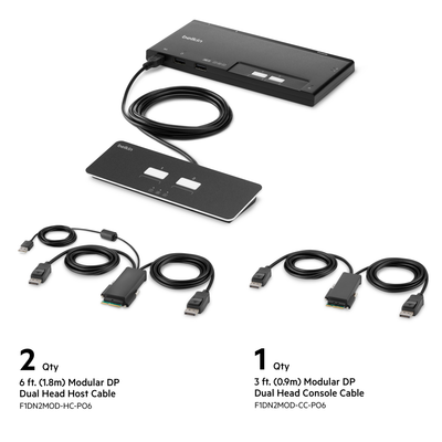 Belkin F1DN202MOD-PP-4 KVM switch Black - Thumbnail 3