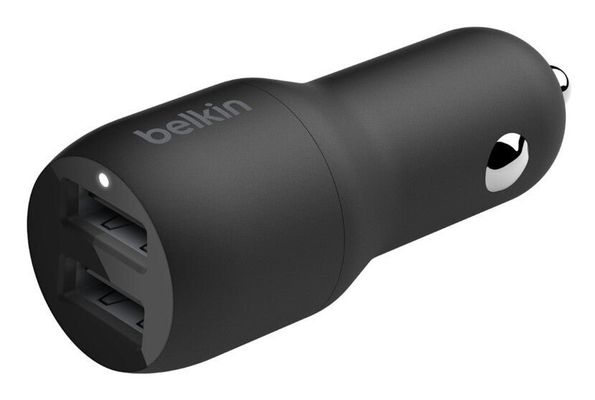 BELKIN Dual 24 W USB Car Charger, Black