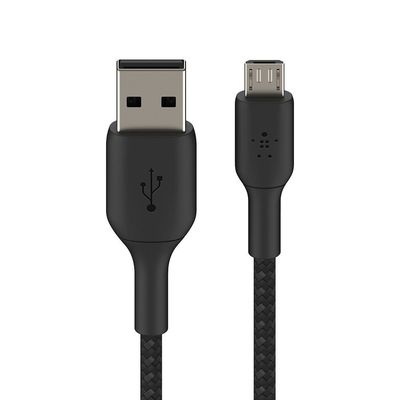 BELKIN Braided USB-A to Micro USB Cable - 1 m, Black, Black
