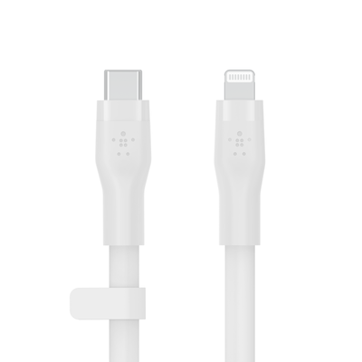 Belkin Cbl Silicone USB-C LTG 3M blc White - Thumbnail 2