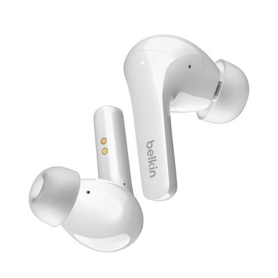 BELKIN SoundForm Flow AUC006BTWH Wireless Bluetooth Noise-Cancelling Earbuds - White, White