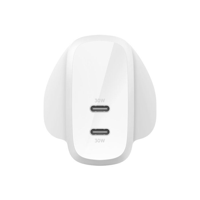BELKIN WCB010myWH Universal Dual USB Type-C Mains Charger, White - Image 1