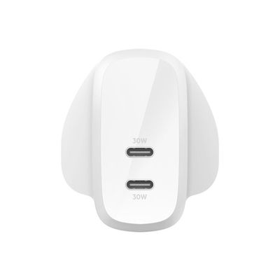 BELKIN WCB010myWH Universal Dual USB Type-C Mains Charger, White