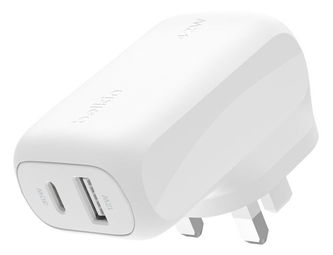 BELKIN WCB009myWH 42 W Dual USB Wall Charger, White - Image 1