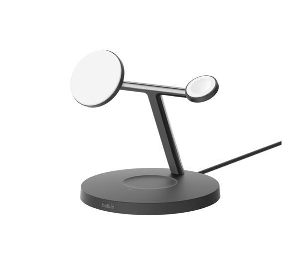 BELKIN BoostCharge Pro Qi2 3-in-1 Magnetic 15 W Wireless Charging Stand - Black, Black - Image 1