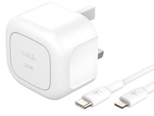 BELKIN BoostCharge WCA008my1MWH-B5 30 W USB Type-C Wall Charger, White