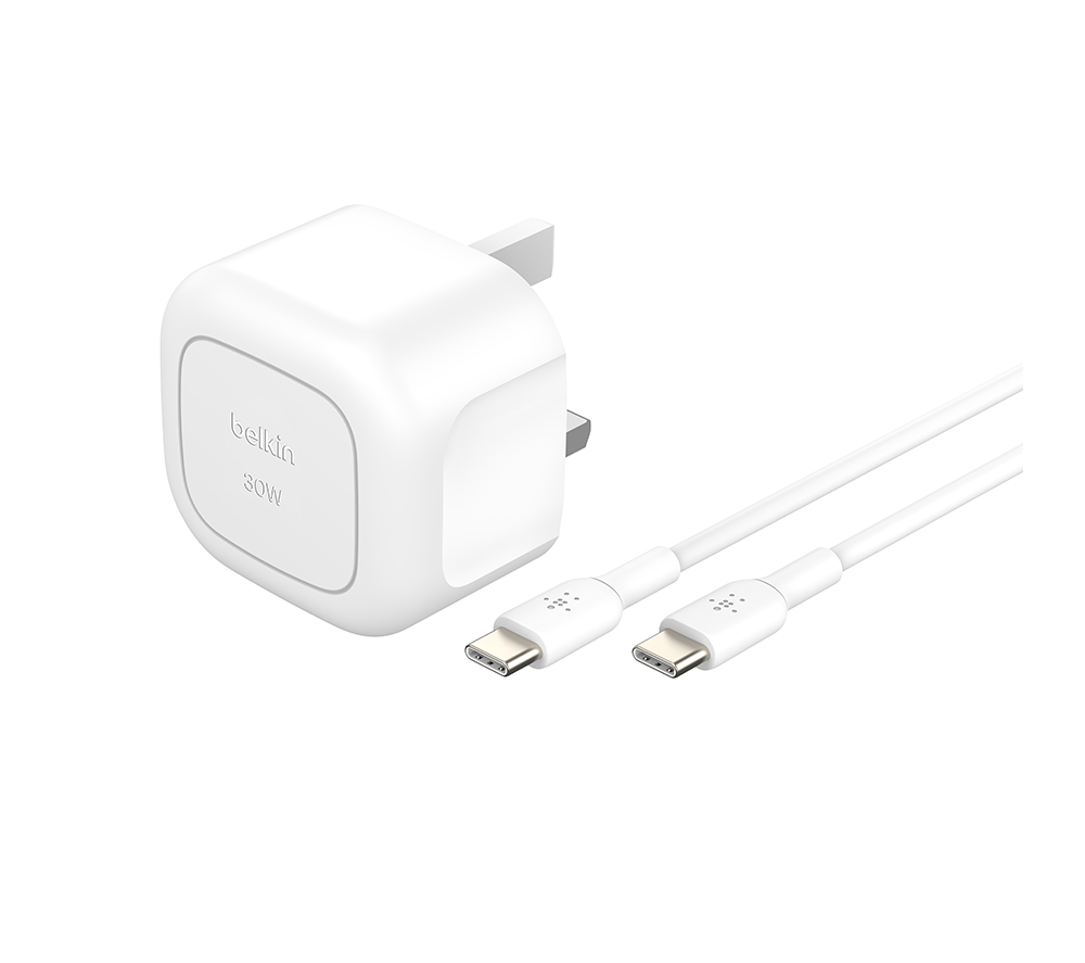 BELKIN BoostCharge WCA008my1MWH-B6 30 W USB Type-C Wall Charger, White - Image 1