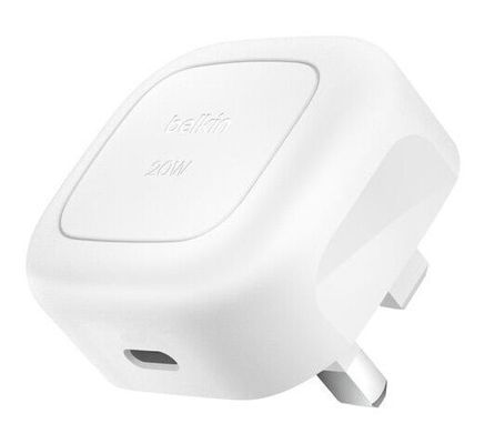 BELKIN BoostCharge WCA009myWH 20 W USB Type-C Wall Charger, White - Thumbnail 2