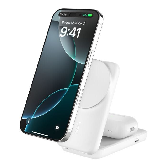 Belkin WIZ038MYWH mobile device charger Headphones, Smartphone White USB Wireless charging Fast charging Indoor - Image 1