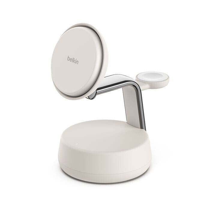 Belkin WIZ040MYSD mobile device charger Headphones, Smartphone Chrome, White USB Wireless charging Fast charging Indoor - Image 1