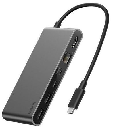 Belkin INC024HQSGY interface hub USB Type-C 10000 Mbit/s Grey