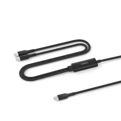 Belkin CAC004HQ1.5MBK USB cable USB 2.0 1.5 m USB C 2 x USB C Black - Thumbnail 3
