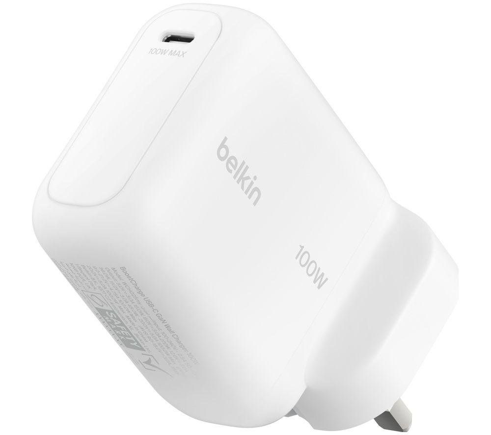 BELKIN BoostCharge 100 W USB Type-C GaN Wall Charger - White, White - Image 1
