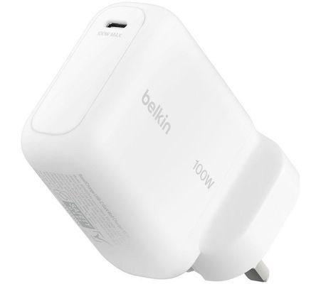 BELKIN BoostCharge 100 W USB Type-C GaN Wall Charger - White, White
