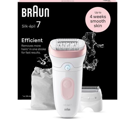 BRAUN Silk-épil 7 SE7-030 Wet & Dry Epilator - Flamingo, Pink