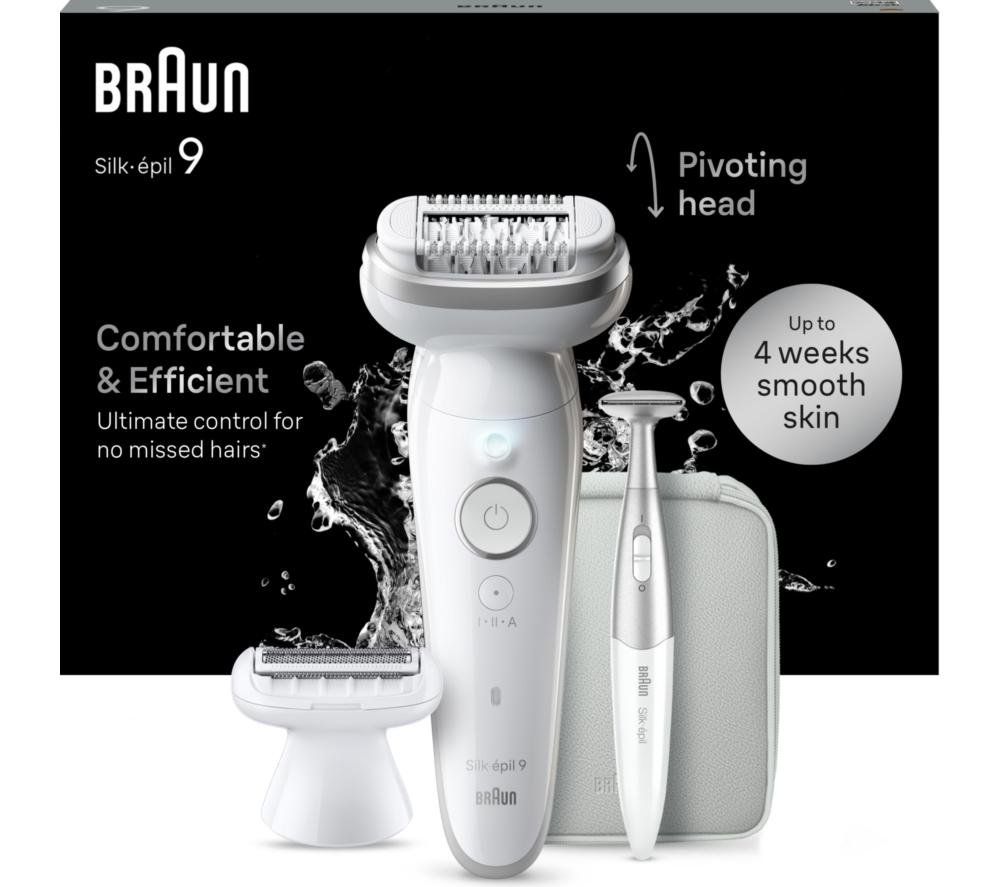 BRAUN Silk-épil 9 SE9-241 Wet & Dry Epilator - White, Silver/Grey,White - Image 1