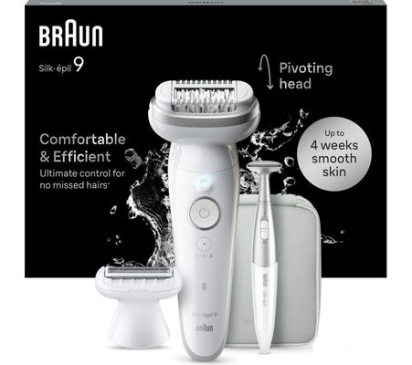 BRAUN Silk-épil 9 SE9-241 Wet & Dry Epilator - White, Silver/Grey,White