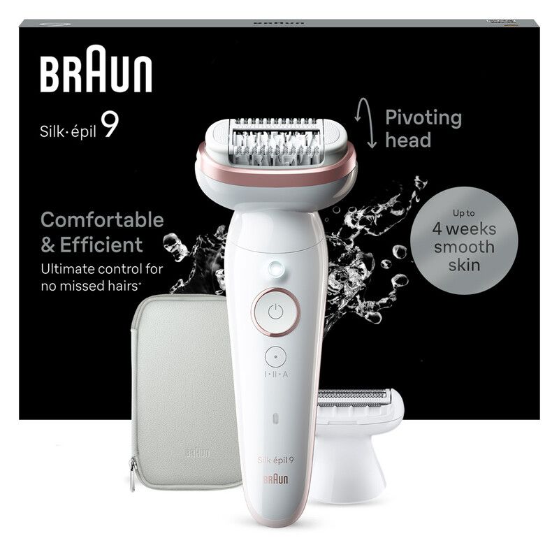 BRAUN Silk-épil 9 SE9-030 Wet & Dry Epilator - Flamingo, White,Pink - Image 1