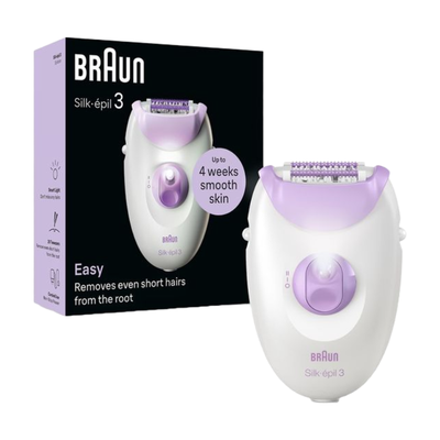 BRAUN Silk-épil Series 3 3-000 Epilator - White & Purple, Purple,White - Thumbnail 2