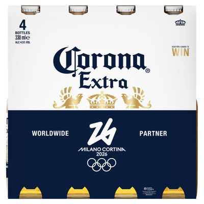 Corona Extra Premium Lager Beer Bottles 4x330ml