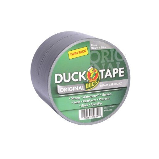 Pack of 2 Duck Tape Original Cloth Tape Rolls - Silver - Image 1