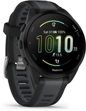 GARMIN Forerunner 165 Sports Watch - Black, 43 mm, Silver/Grey,Black