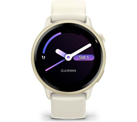 GARMIN vivoactive 6 Smart Watch - Bone & Lunar Gold, Gold,White