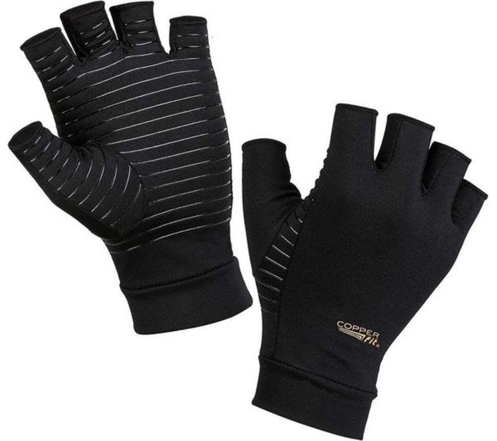 COPPER FIT Hand Relief Compression Gloves - Large / Extra Large, Black, Black - Image 1