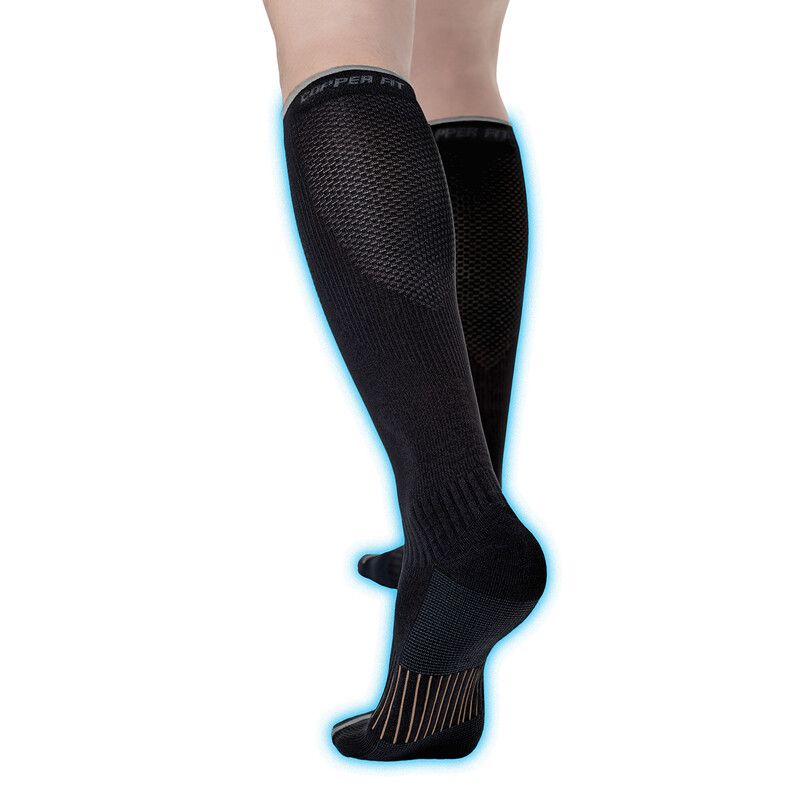 COPPER FIT Energy Compression Socks - Large / Extra Large, Black, Black - Image 1