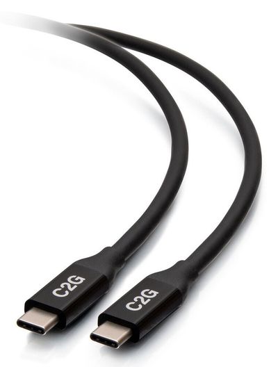 C2G 2.5ft (0.8m) USB-C Male to USB-C Male Cable (20V 5A) - USB4 (40Gbp