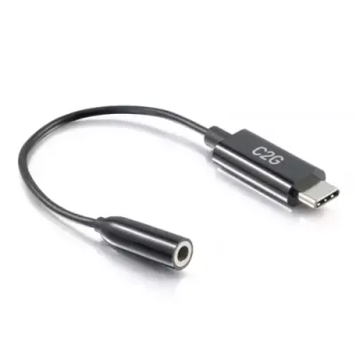 C2G 54426 mobile phone cable Black 0.09 m USB-C 3.5 mm - Thumbnail 2