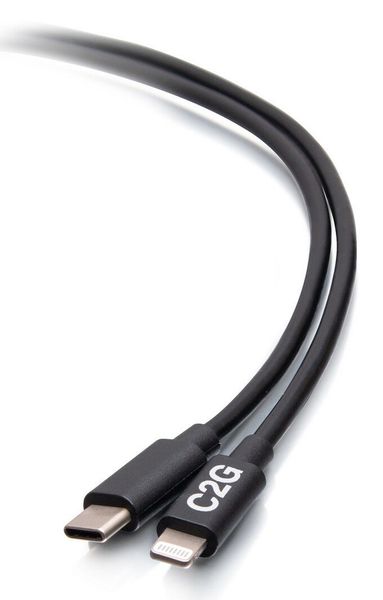 C2G 6ft (1.8m) USB-C® Male to Lightning Male Sync and Charging Cable -