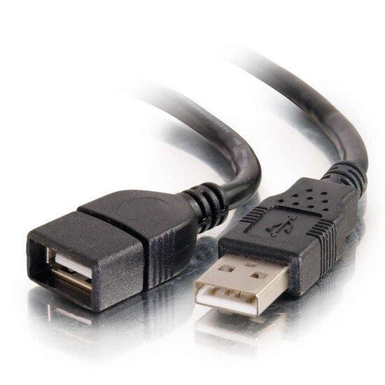 C2G 9.8ft (3m) USB 2.0 A Male to A Female Extension Cable - Black - Image 1