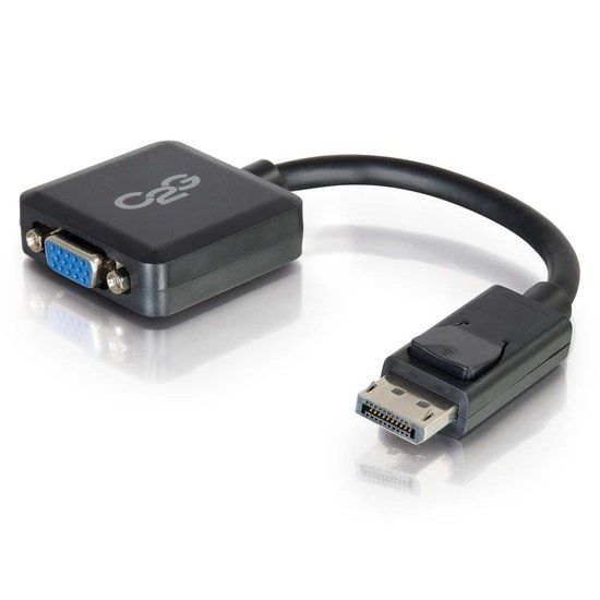 C2G 8in DisplayPort™ Male to VGA Female Active Adapter Converter - Black - Image 1